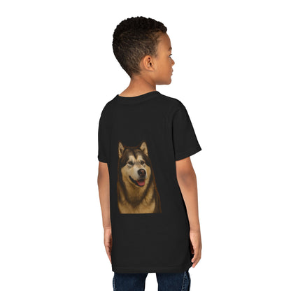 Malamute Head Youth Unisex Short Sleeve Crewneck Tee