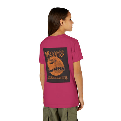 Brooms Are For Amateurs Youth Unisex Short Sleeve Crewneck Tee