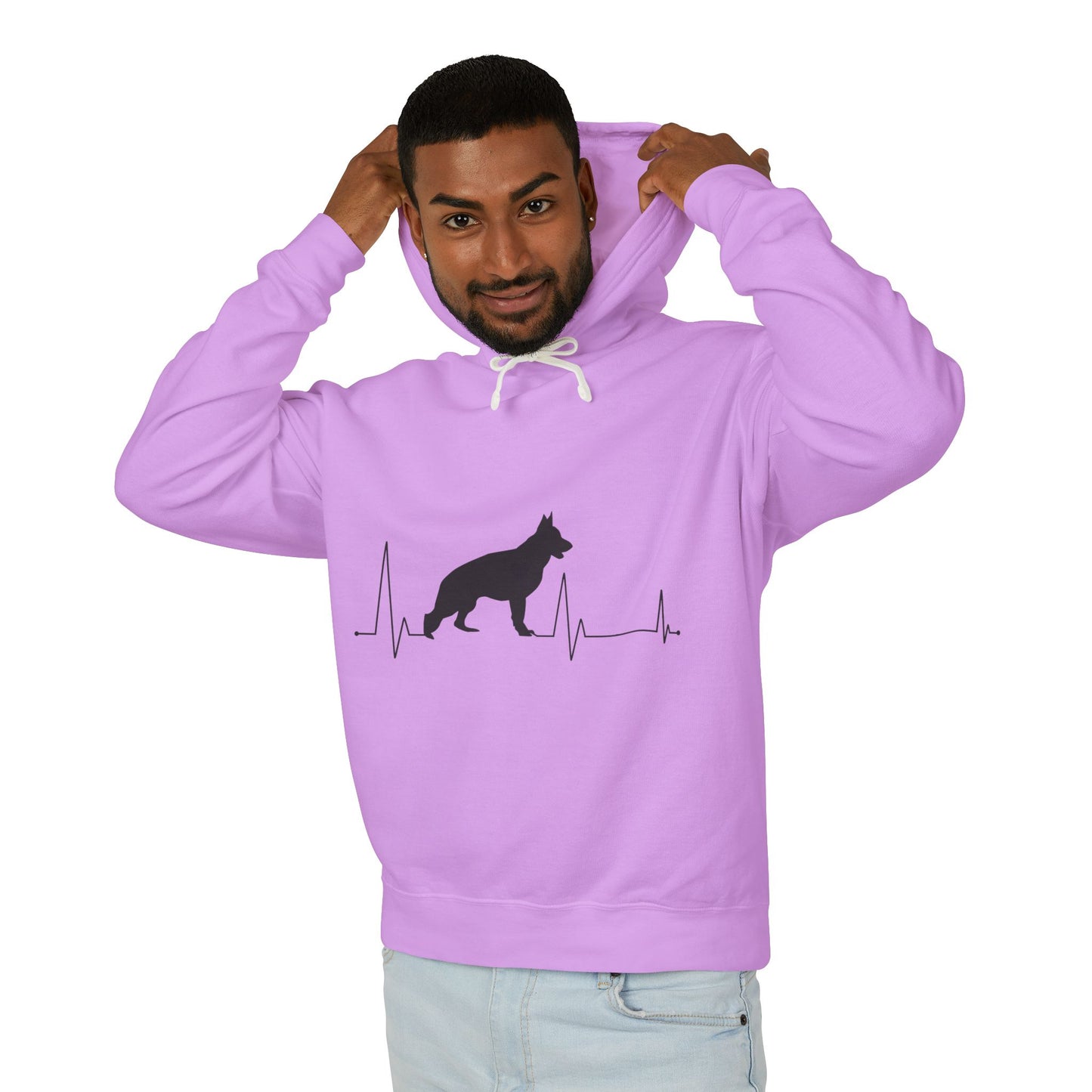 My Heart Beats For German Shepherds Unisex Lightweight Hoodie