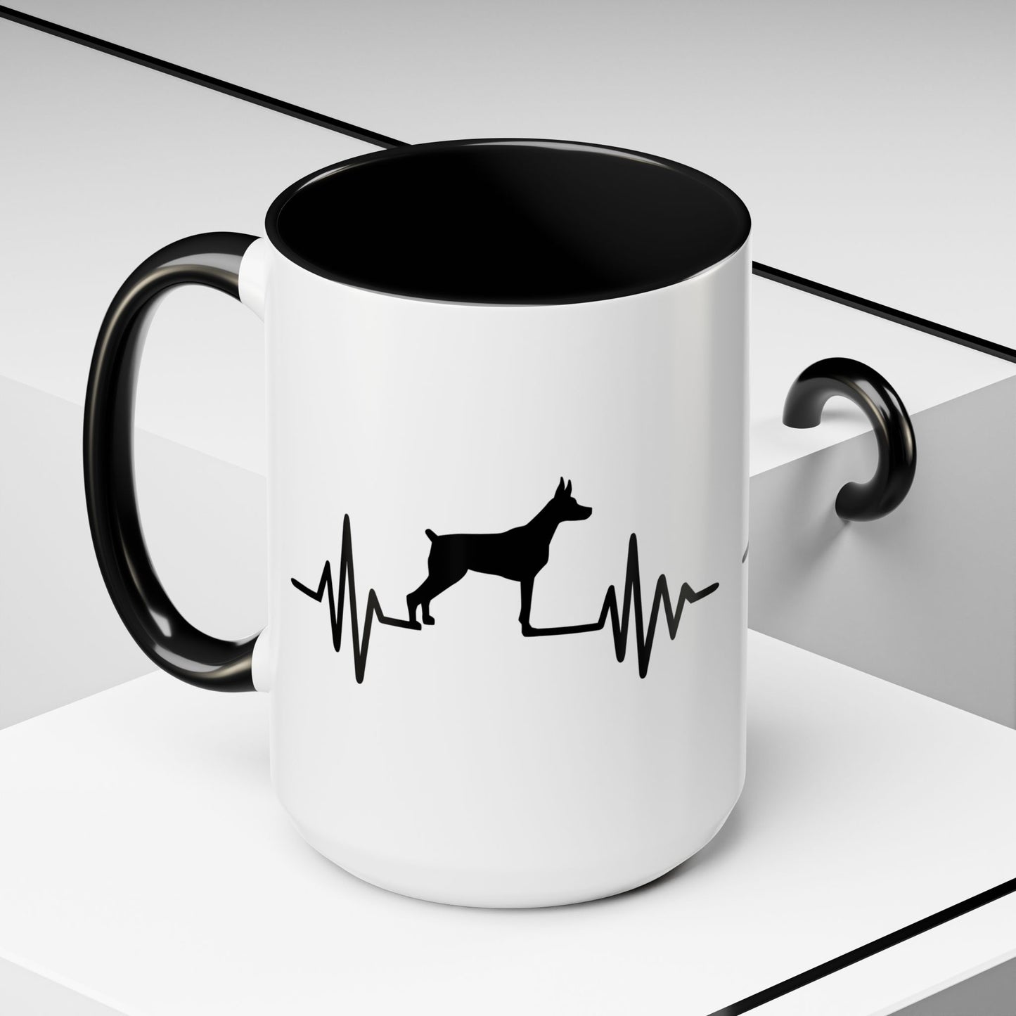 My Heart Beats For Dobermans 2-Tone Coffee Mug