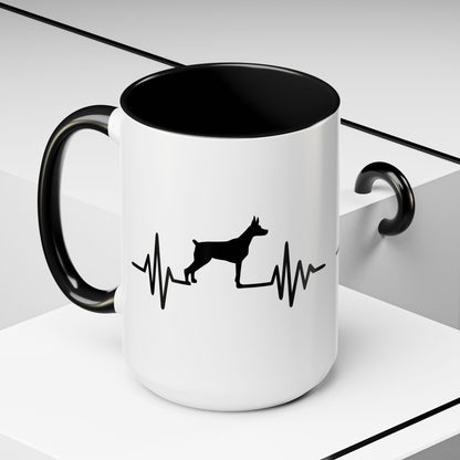 My Heart Beats For Dobermans 2-Tone Coffee Mug
