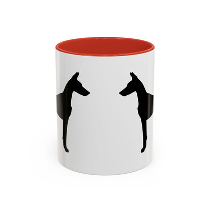 Doberman Silhouette 2-Tone Coffee Mug