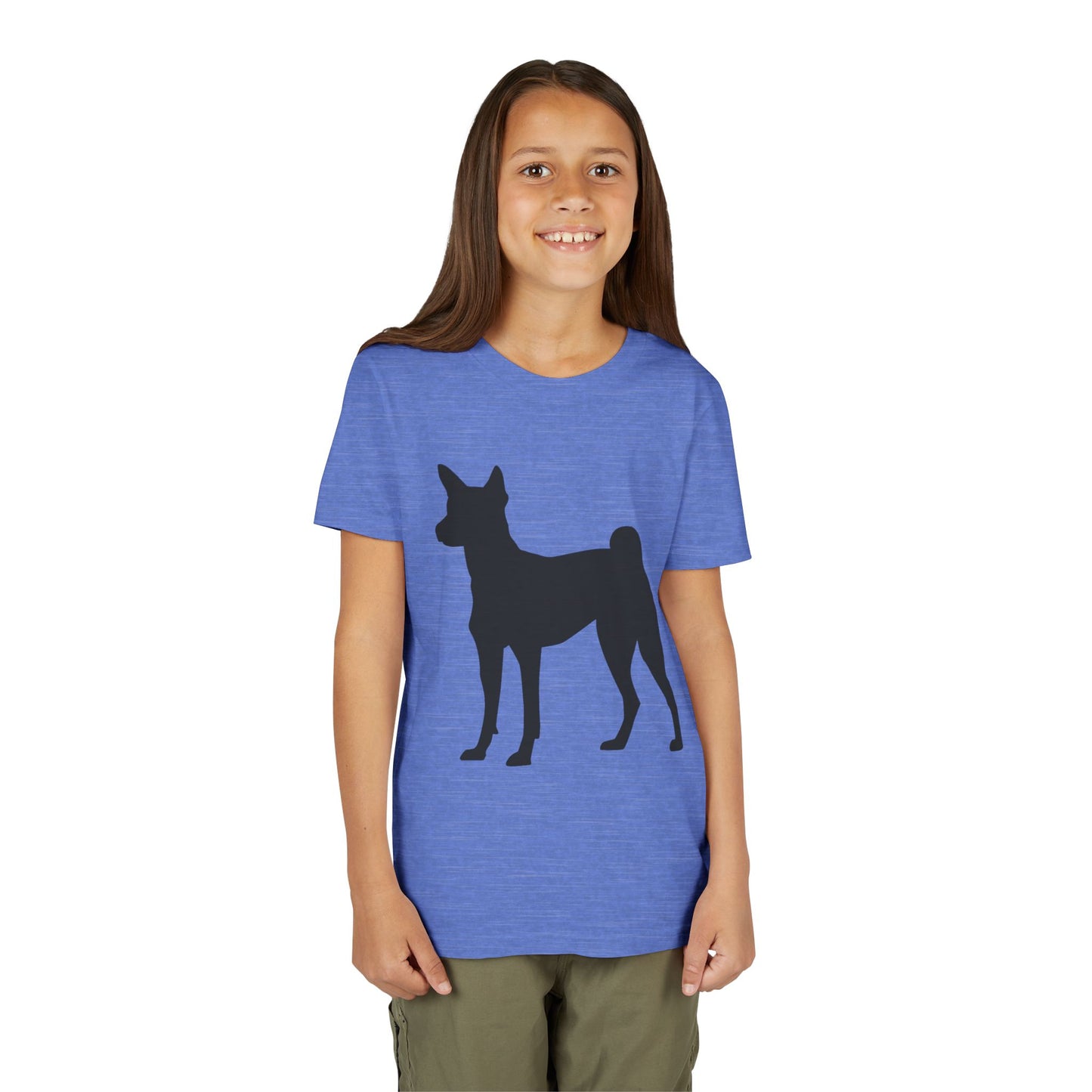 Basenji Silhouette Youth Unisex Short Sleeve Crewneck Tee