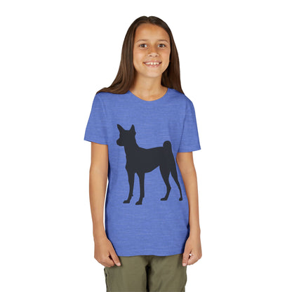 Basenji Silhouette Youth Unisex Short Sleeve Crewneck Tee