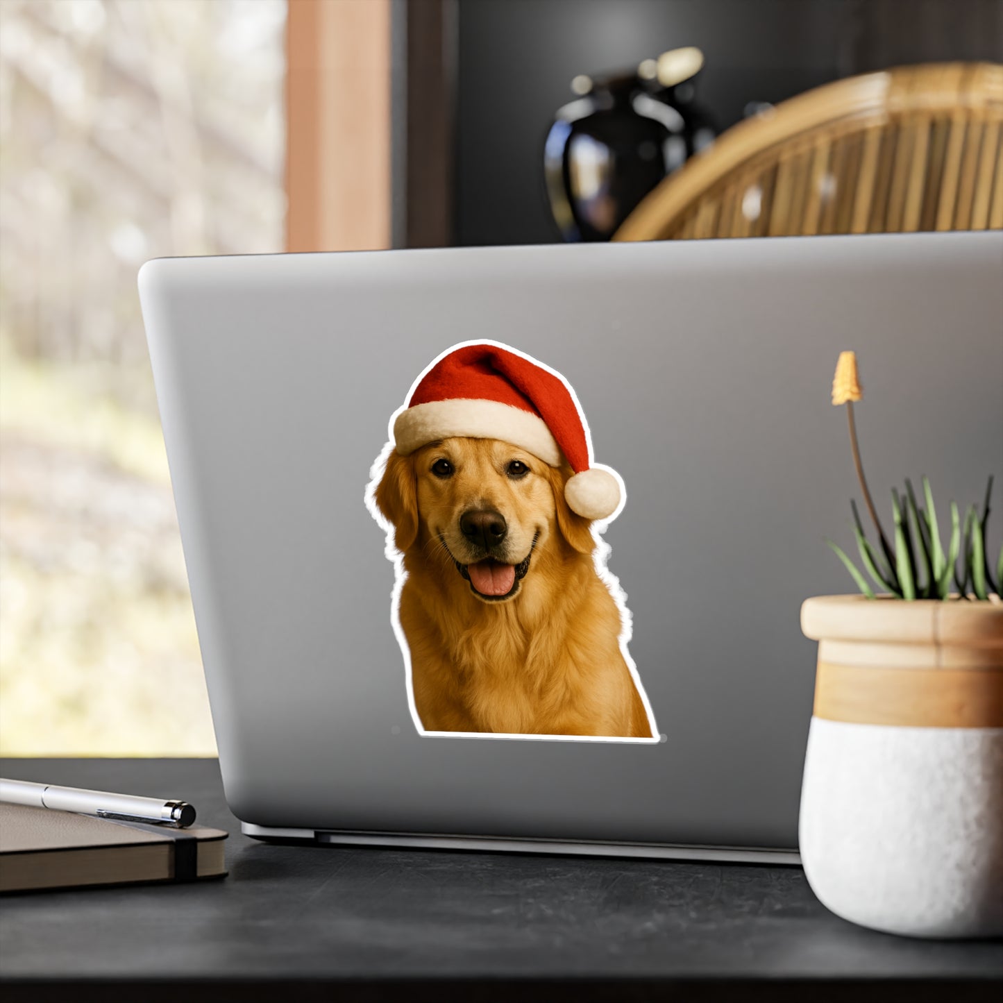 Santa Paws Golden Vinyl Decal