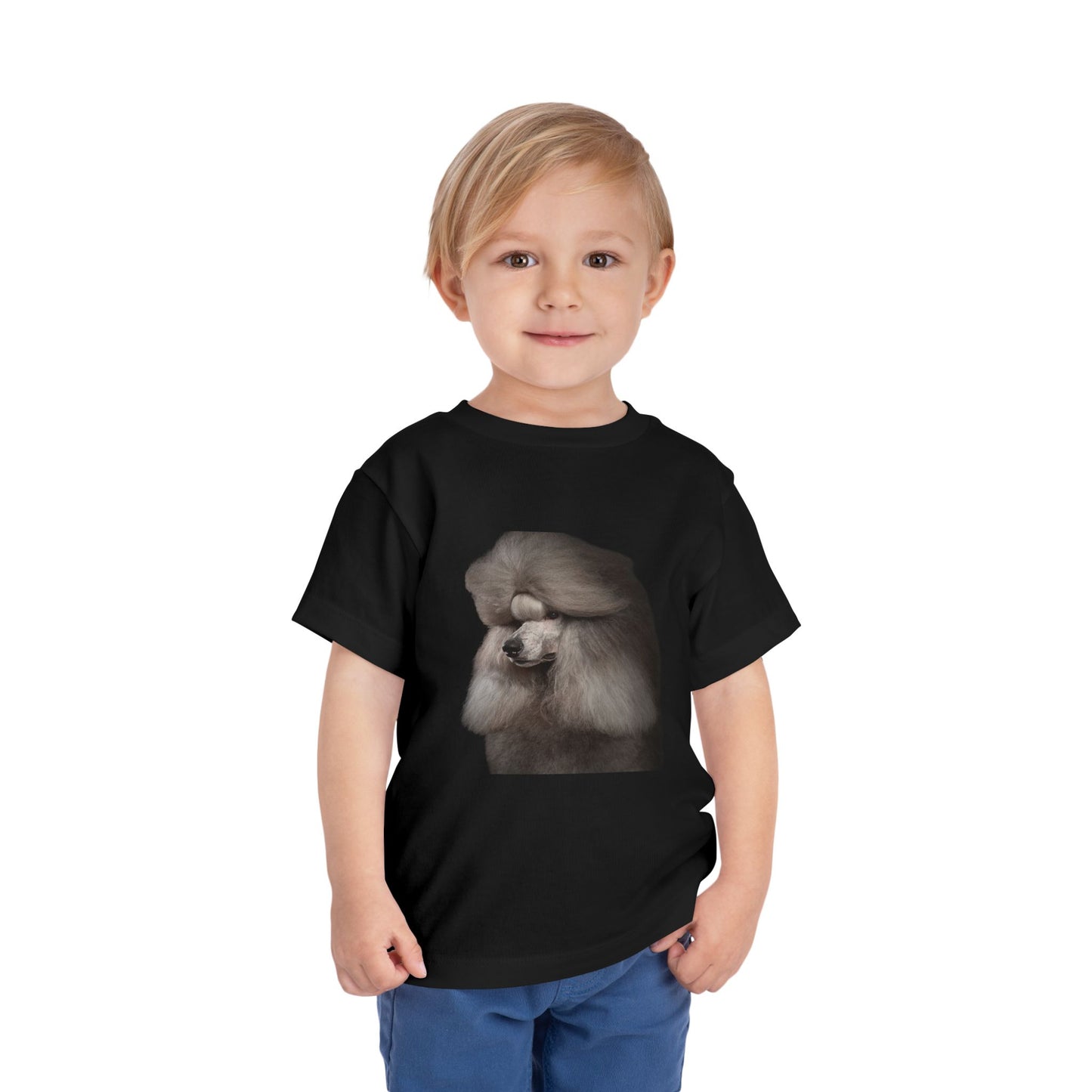 Poodle Head Toddler Unisex Short Sleeve Crewneck Tee