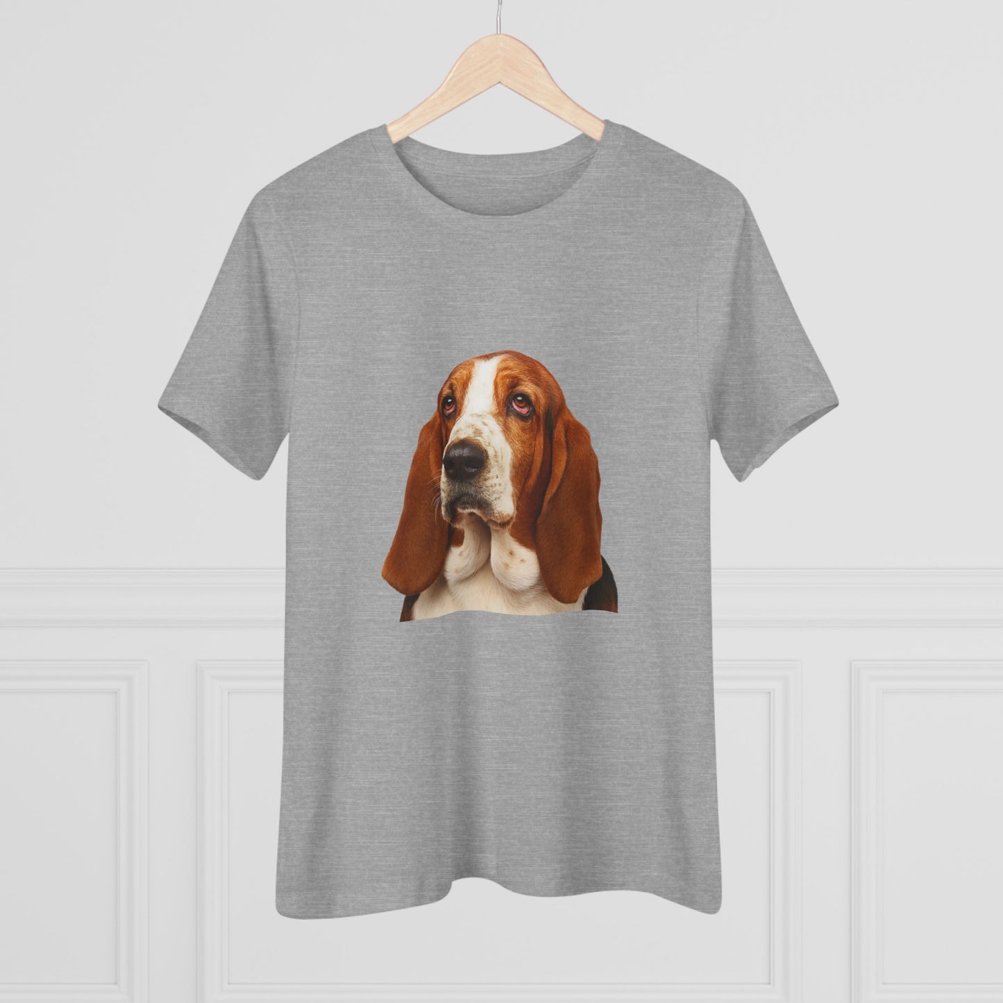 Basset Head Women's Short Sleeve Crewneck Tee