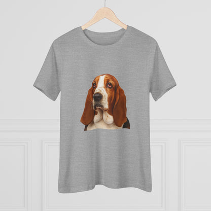 Basset Head Women's Short Sleeve Crewneck Tee
