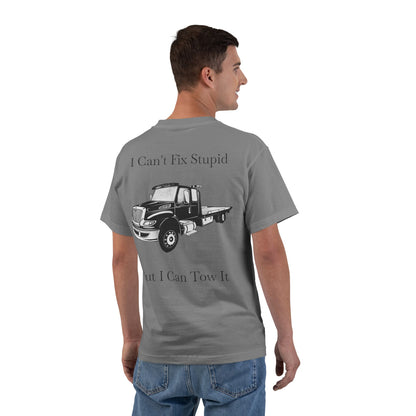 I Can't Fix Stupid Flatbed Men's Short-Sleeve Crewneck Tee