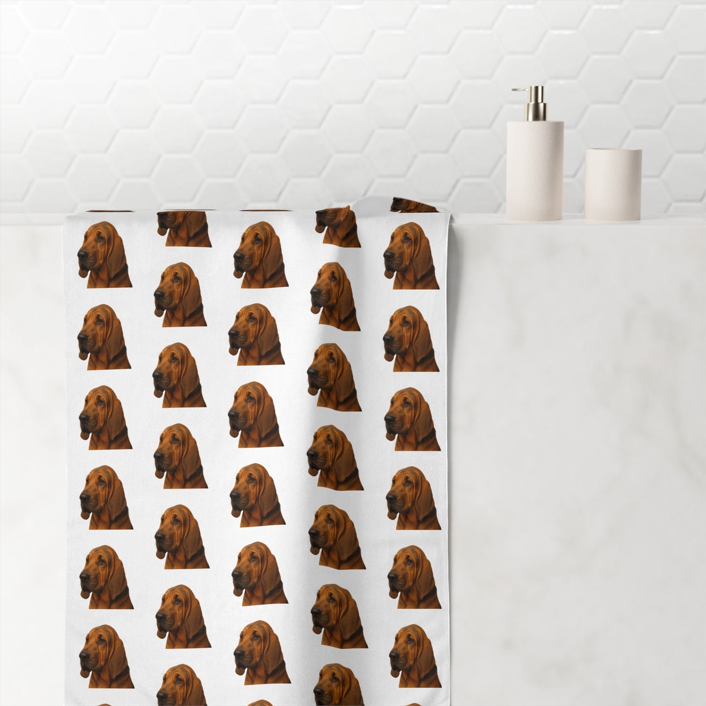 Bloodhound Head Mink-Cotton  Beach Towel