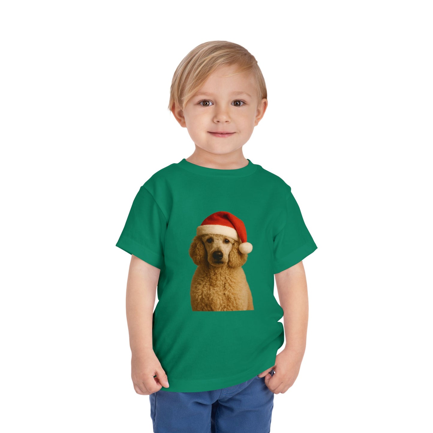 Santa Paws Poodle Toddler Unisex Short Sleeve Crewneck Tee
