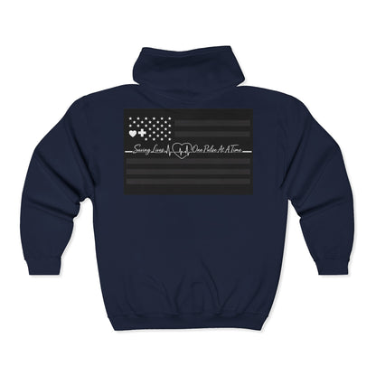 Thin White Line Unisex Full Zip Hoodie