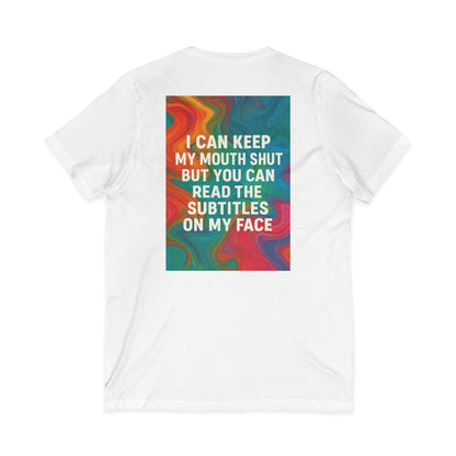 Subtitles Unisex Short Sleeve V-Neck Tee