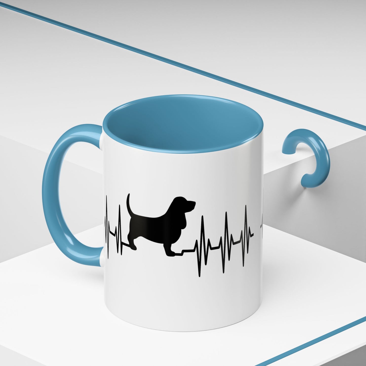 My Heart Beats For Bassets 2-Tone Coffee Mug
