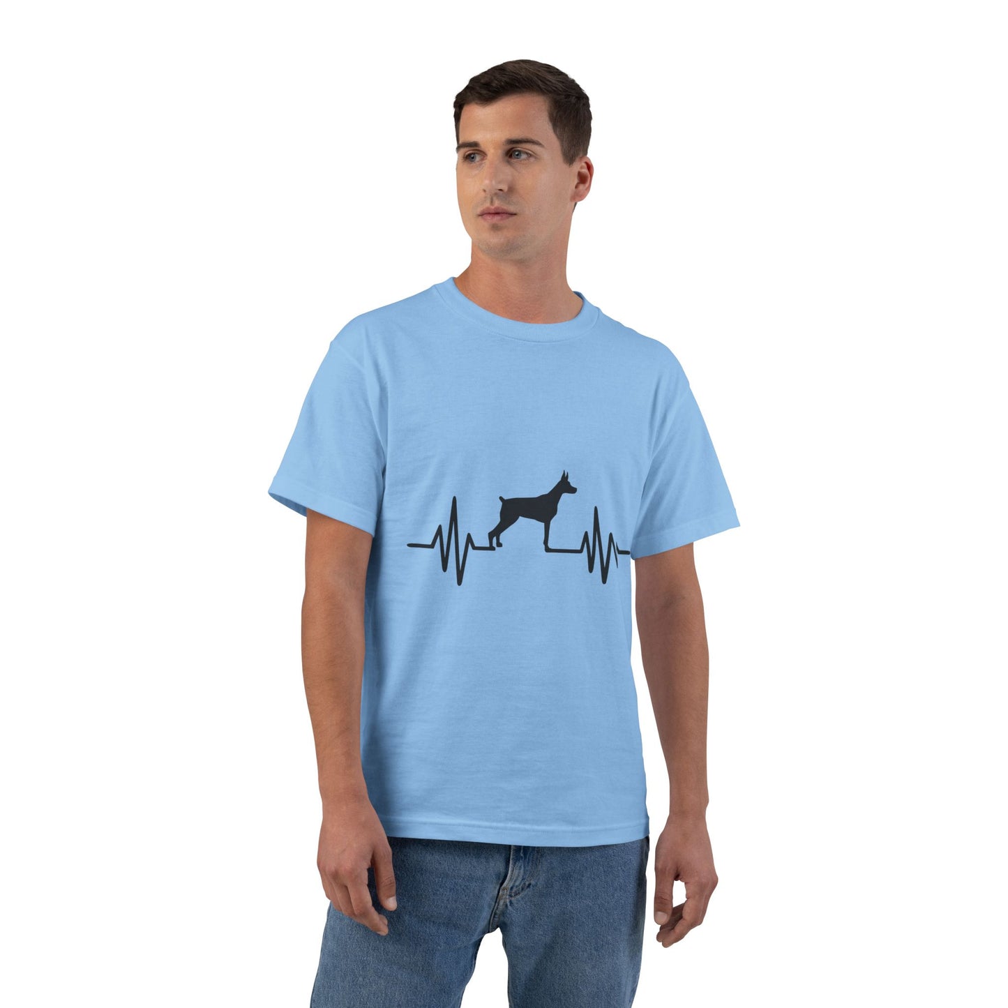My Heart Beats For Dobermans Men's Short-Sleeve Crewneck Tee