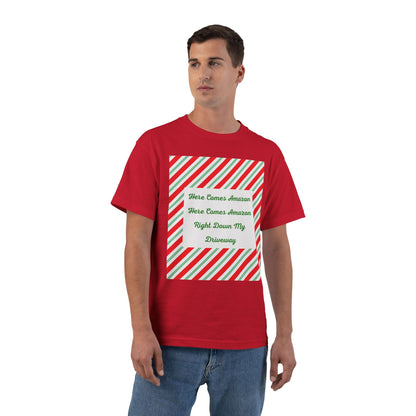 Here Comes Amazon Men's Short-Sleeve Crewneck Tee