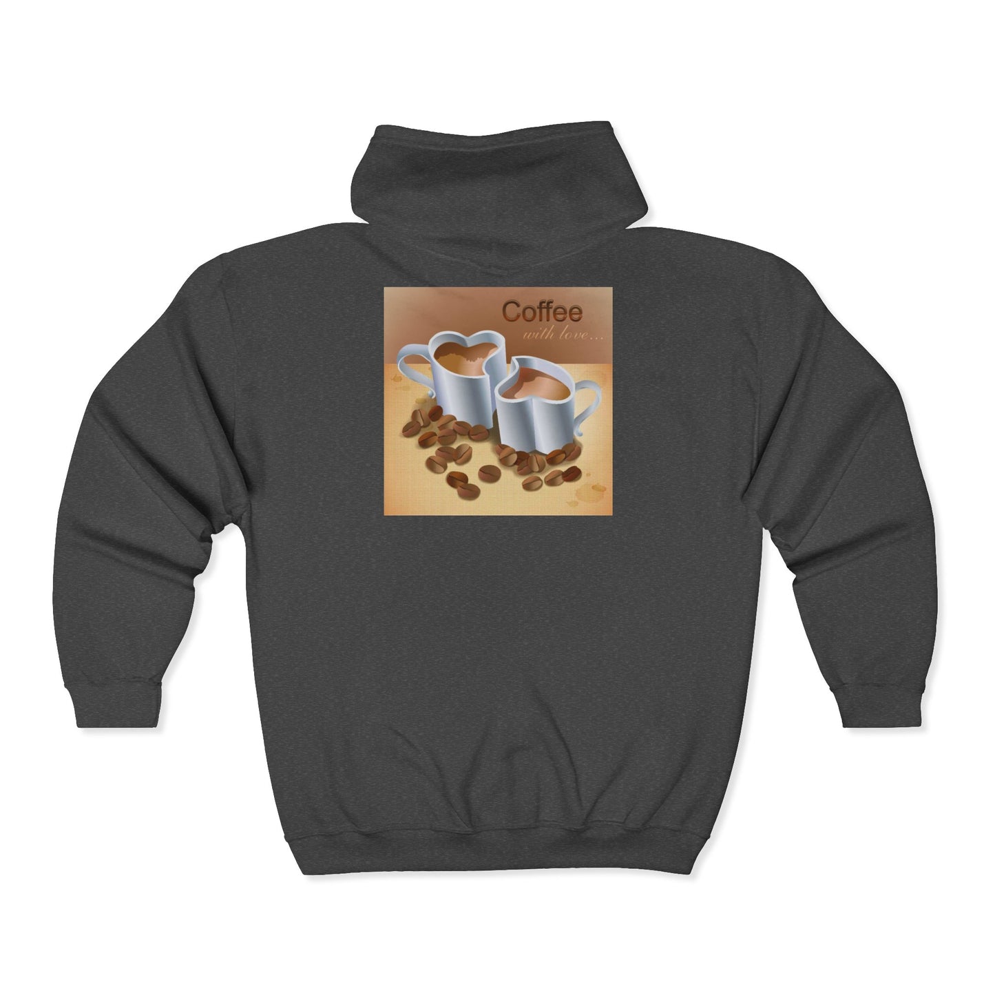 Coffee With Love Unisex Full Zip Hoodie