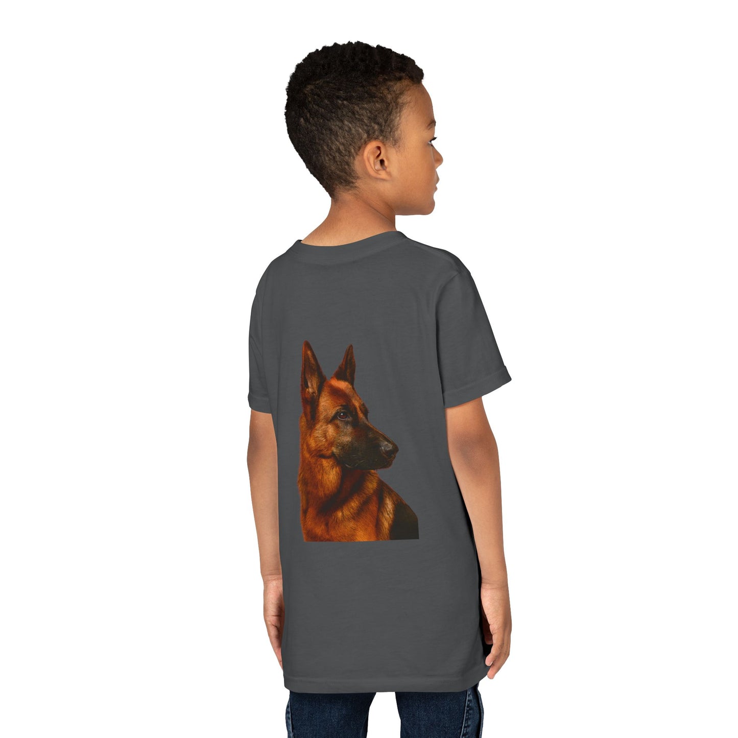 German Shepherd Head Youth Unisex Short Sleeve Crewneck Tee