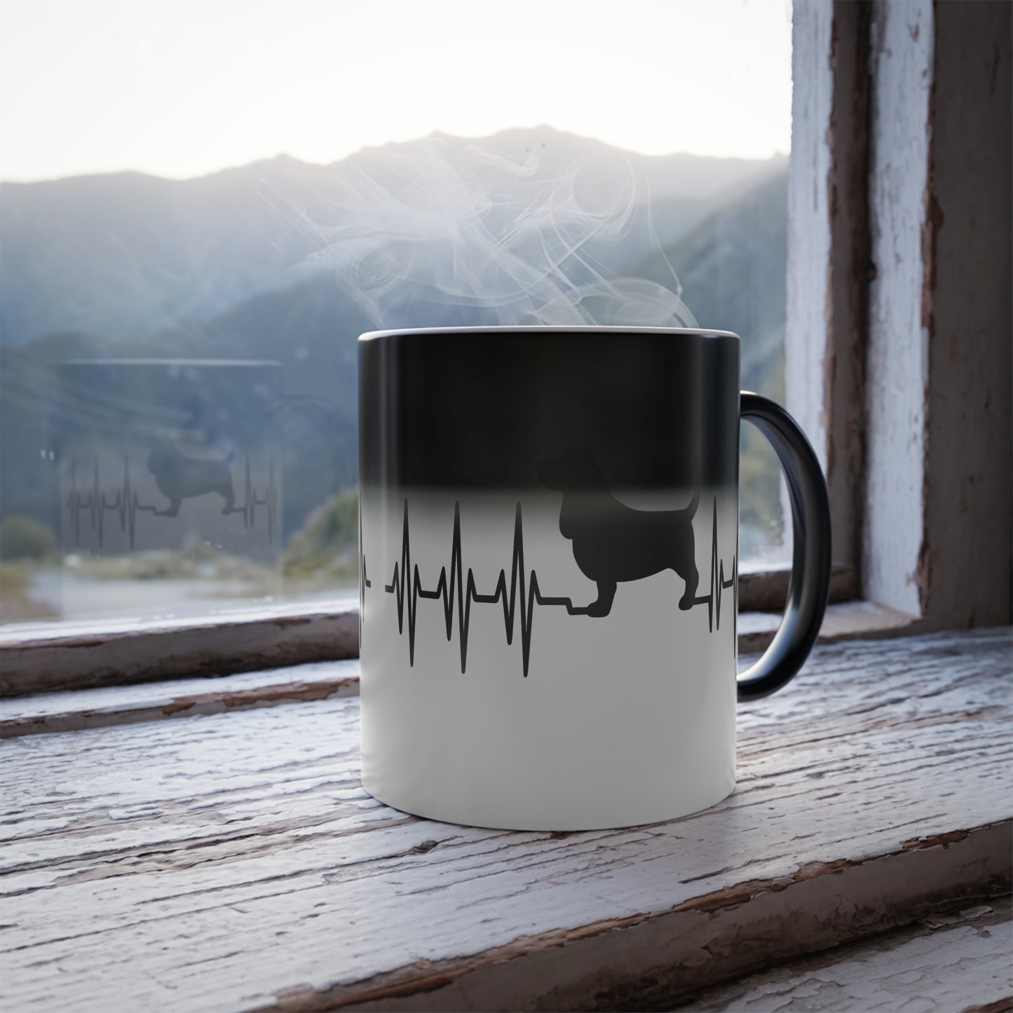 My Heart Beats For Bassets Color Changing Mug