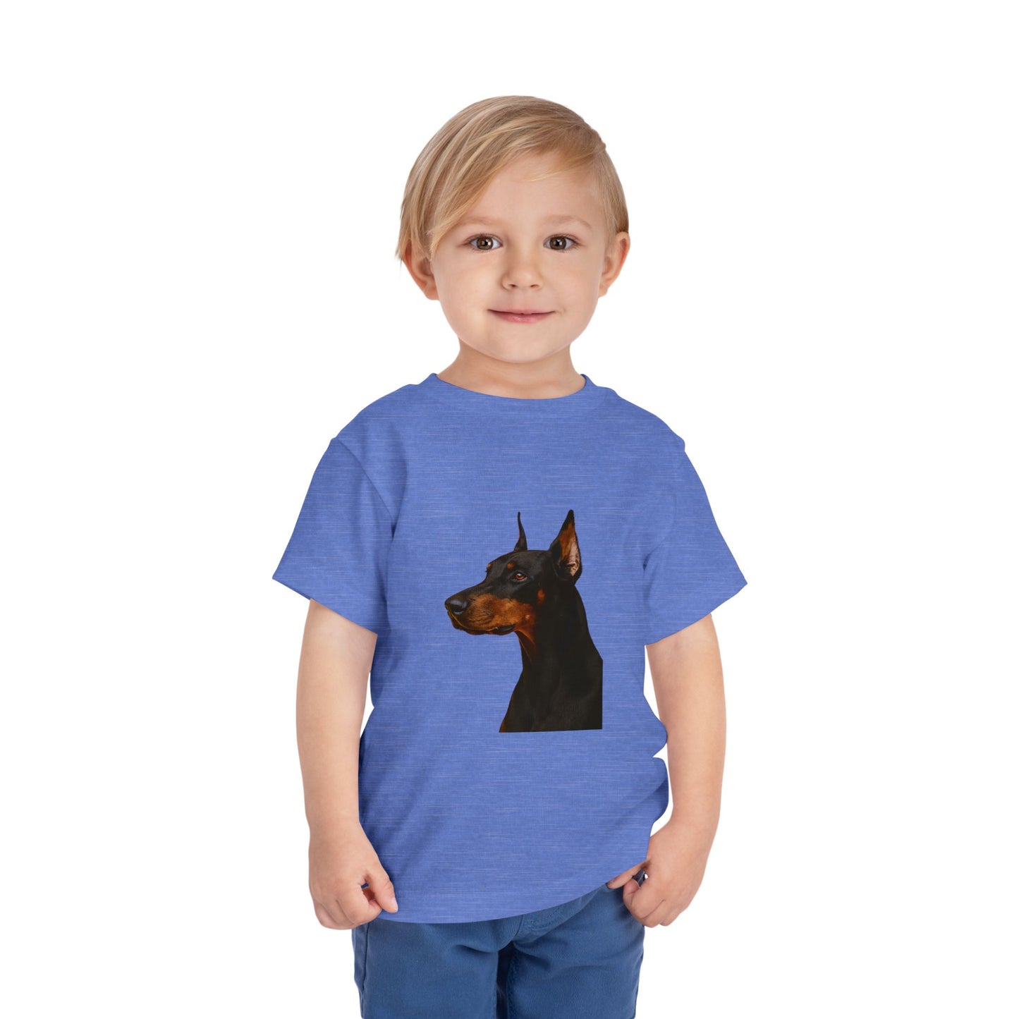 Doberman Head Toddler Unisex Short Sleeve Crewneck Tee
