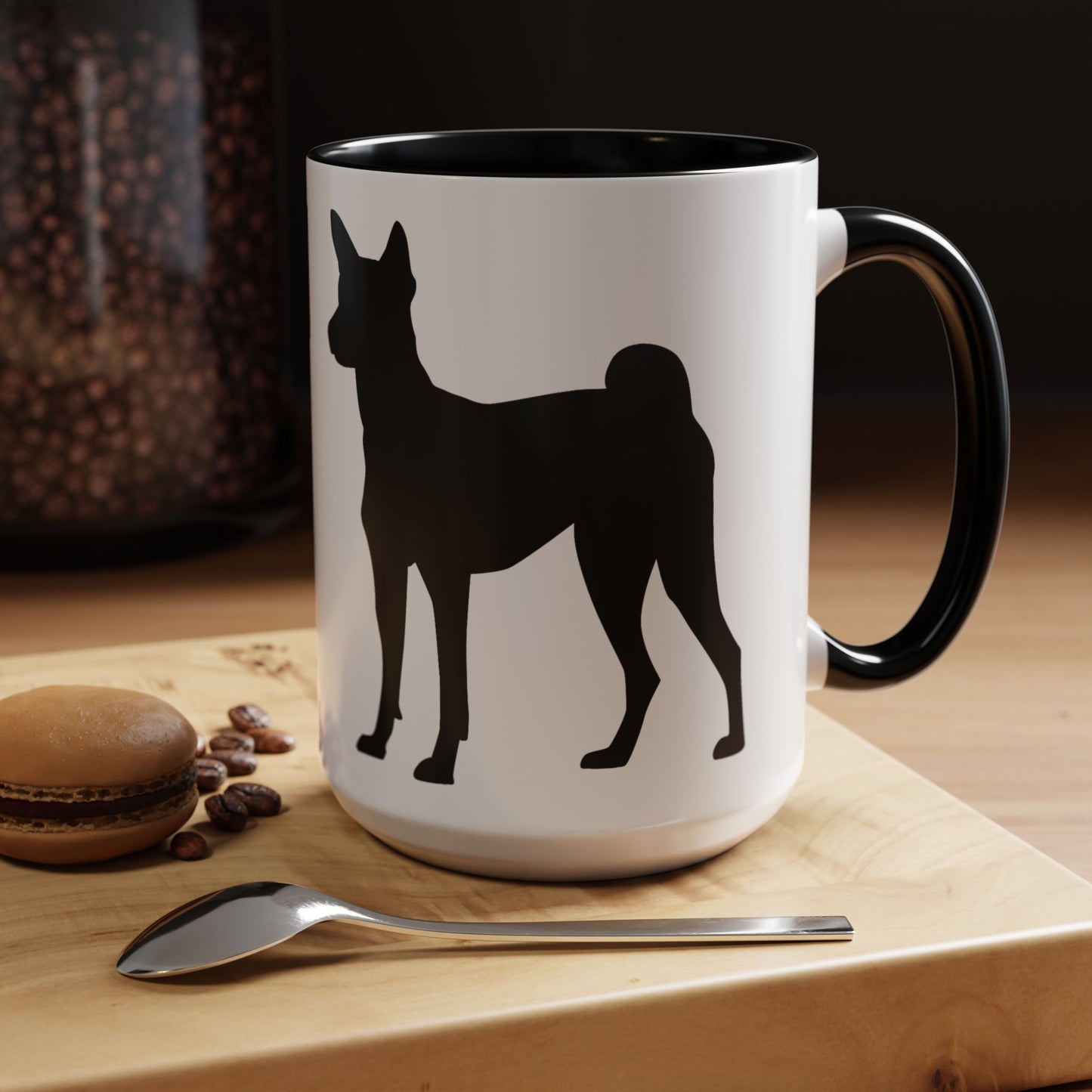 Basenji Silhouette 2-Tone Coffee Mug