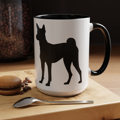 Basenji Silhouette 2-Tone Coffee Mug