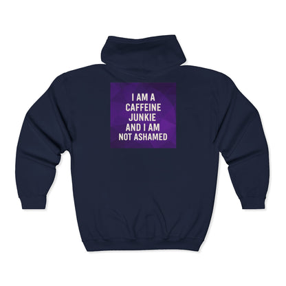 Caffeine Junkie Unisex Full Zip Hoodie