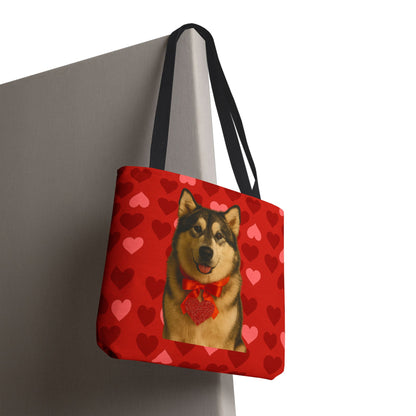 Cupid's Companion Malamute Tote Bag