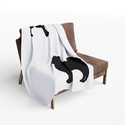 Samoyed Silhouette Arctic Fleece Blanket