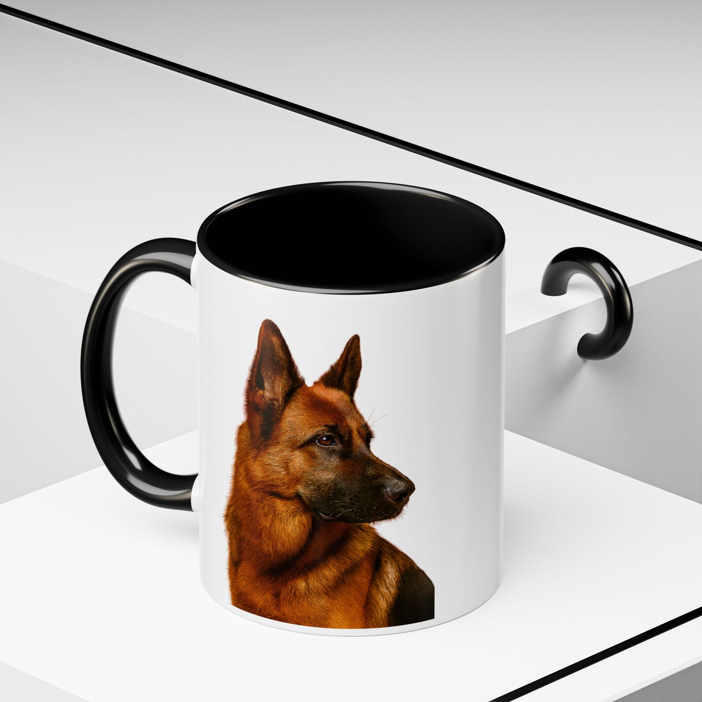 German Shepherd Head 2-Tone Coffee Mug
