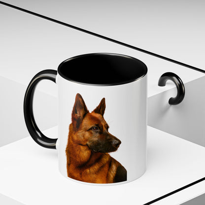 German Shepherd Head 2-Tone Coffee Mug