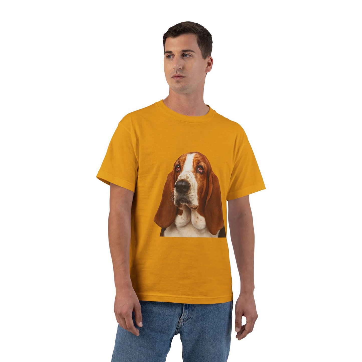 Basset Head Men's Short-Sleeve Crewneck Tee