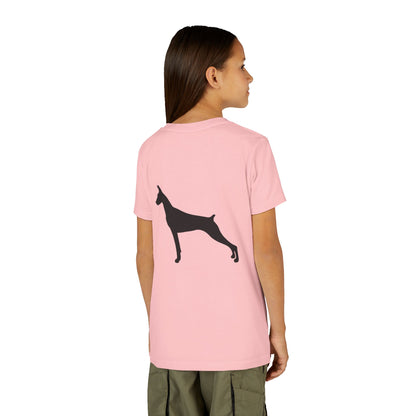 Doberman Head Youth Unisex Short Sleeve Crewneck Tee