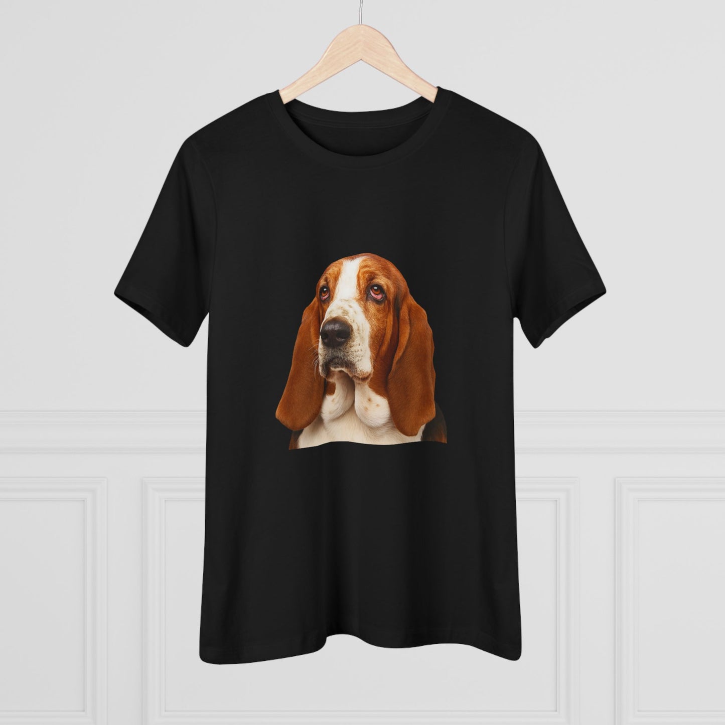 Basset Head Women's Short Sleeve Crewneck Tee