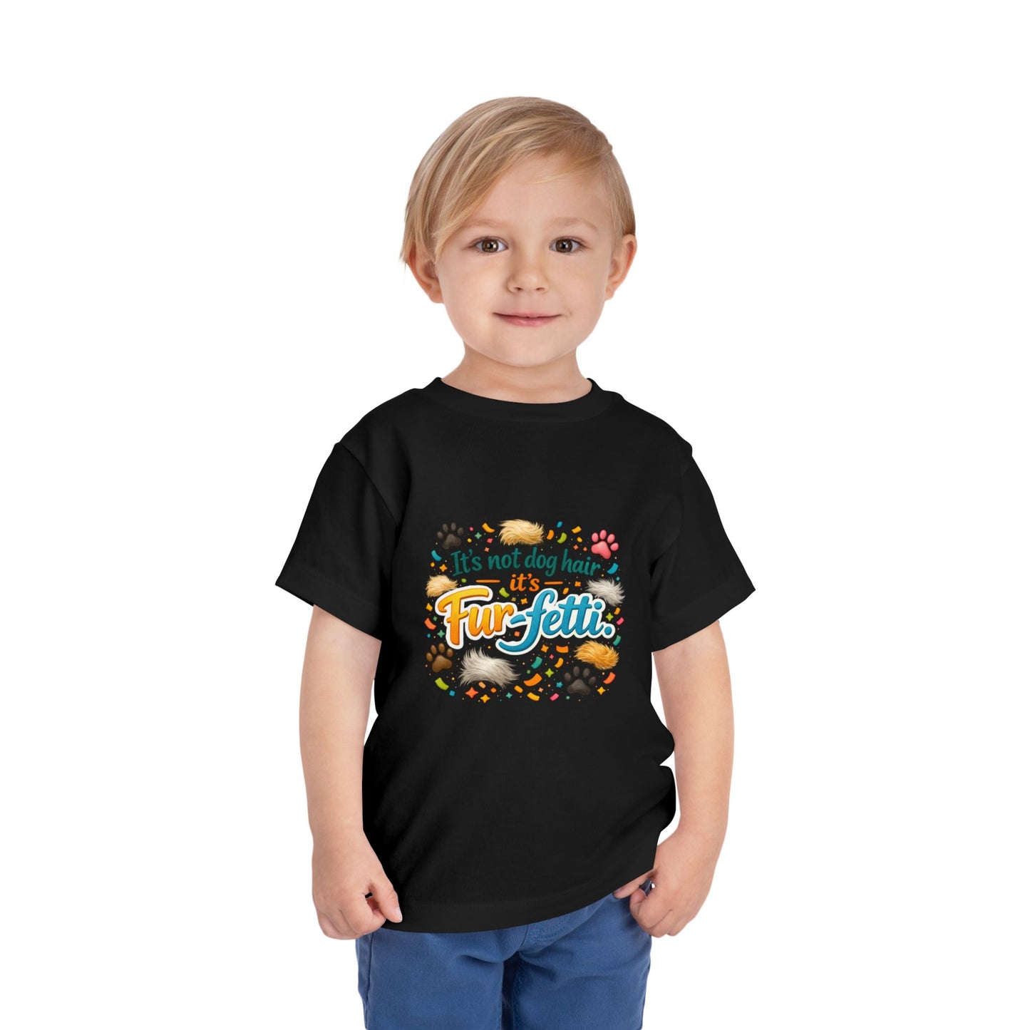 Fur-Fetti Dog Toddler Unisex Short Sleeve Crewneck Tee