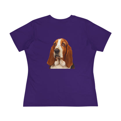 Basset Head Women's Short Sleeve Crewneck Tee