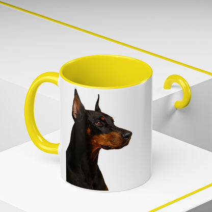 Doberman Head 2-Tone Coffee Mug