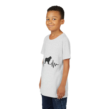 My Heart Beats For Newfies Youth Unisex Short Sleeve Crewneck Tee