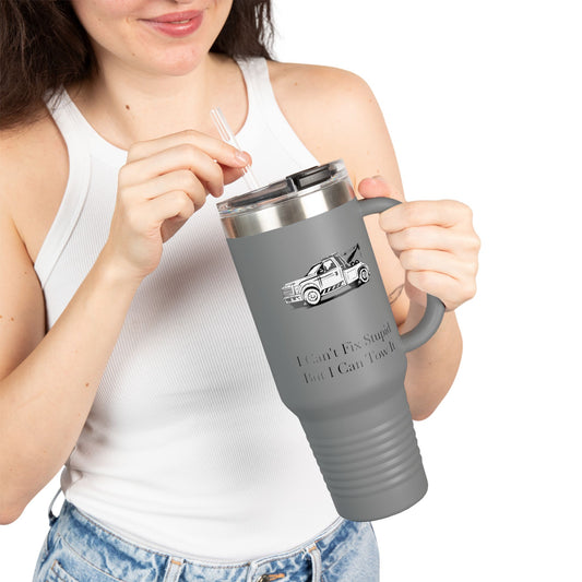I Can't Fix Stupid Wheel Lift Tow Truck Insulated Travel Mug