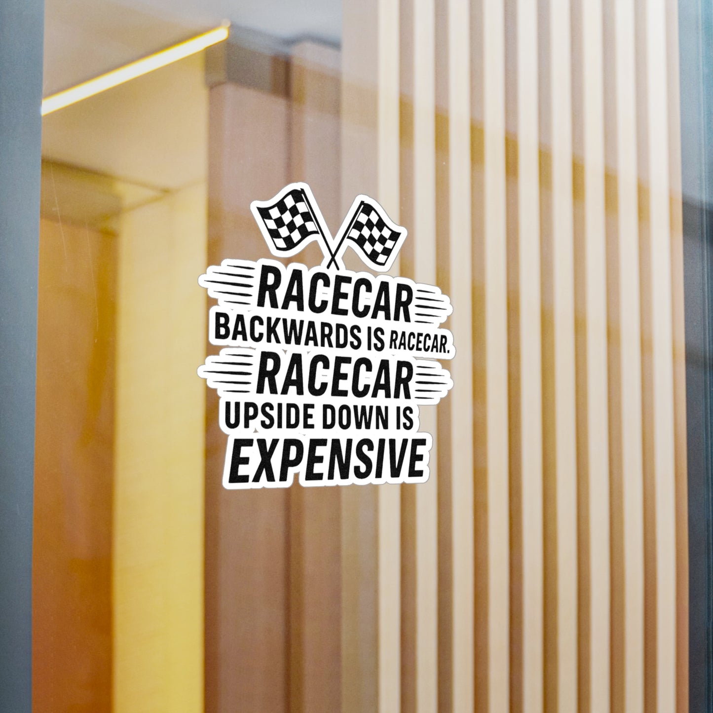 Racecar Backwards Vinyl Decal