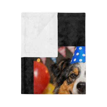 Birthday Buddy Aussie Velveteen Microfiber Blanket