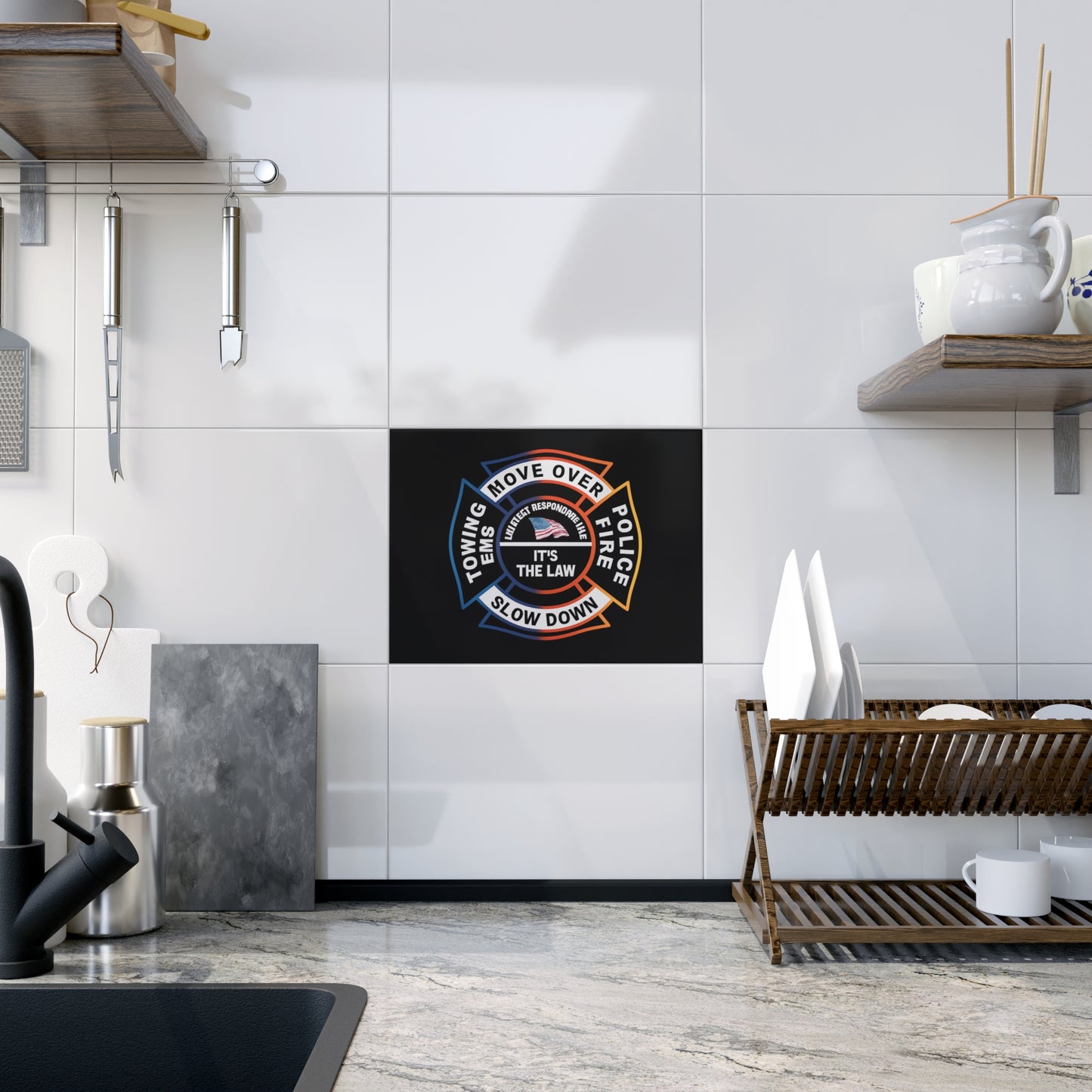 Let First Responders Live Ceramic Photo Tile