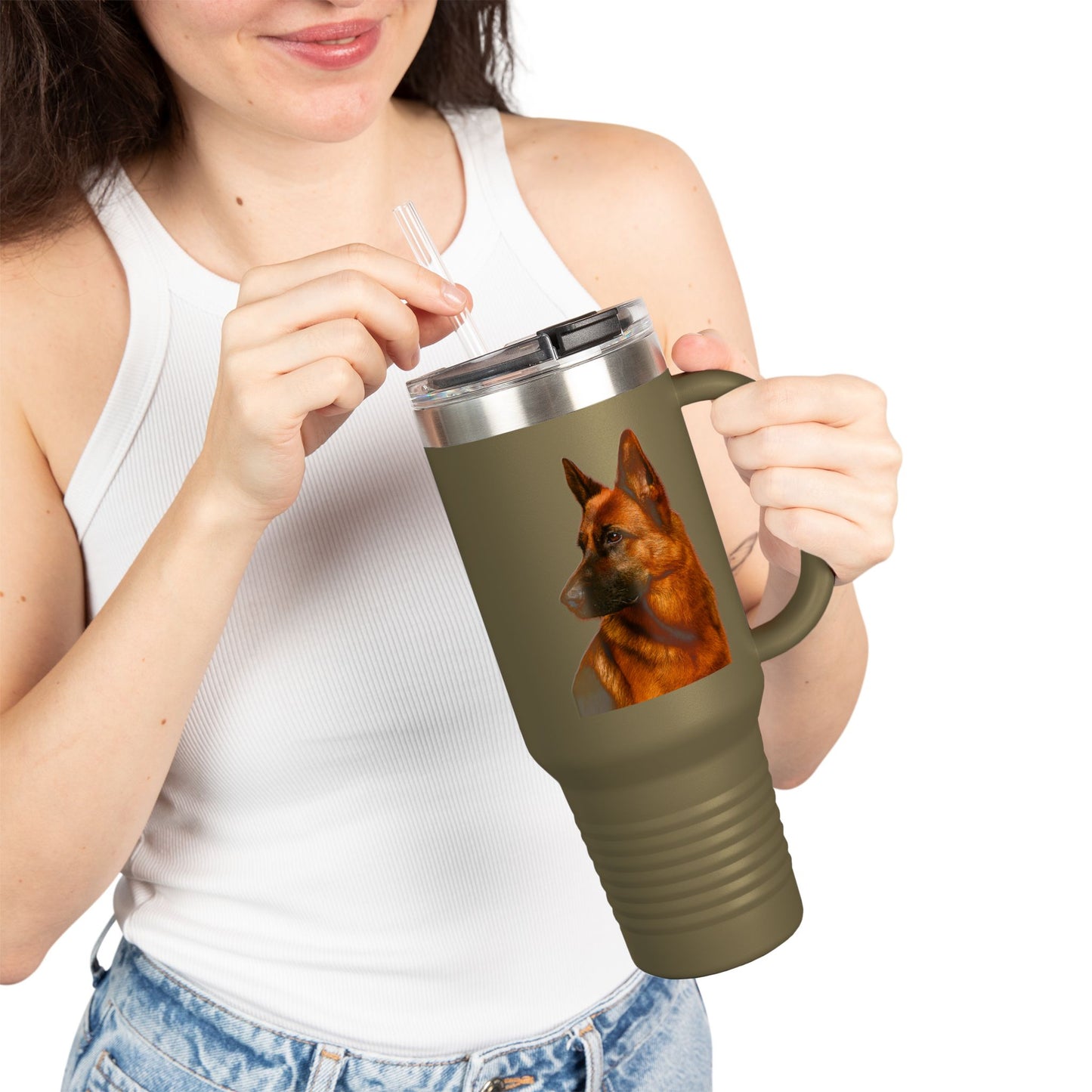 German Shepherd Head Insulated Travel Mug