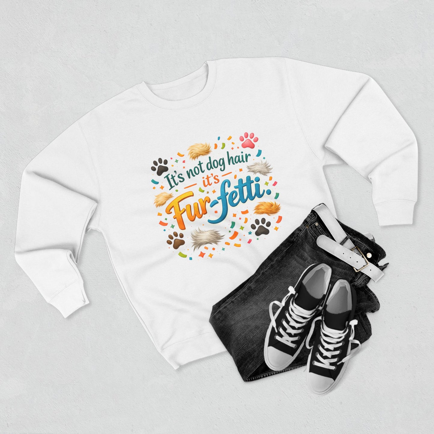 Fur-Fetti Dog Unisex Crewneck Sweatshirt