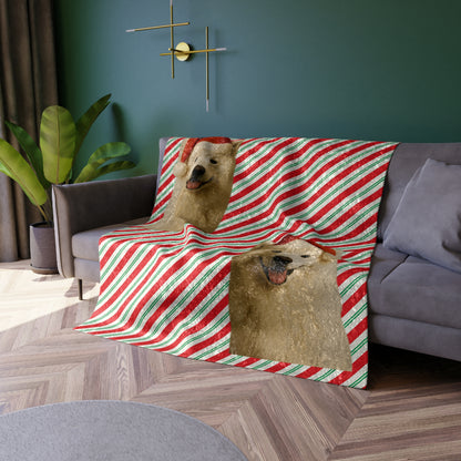 Santa Paws Samoyed Crushed Velvet Blanket