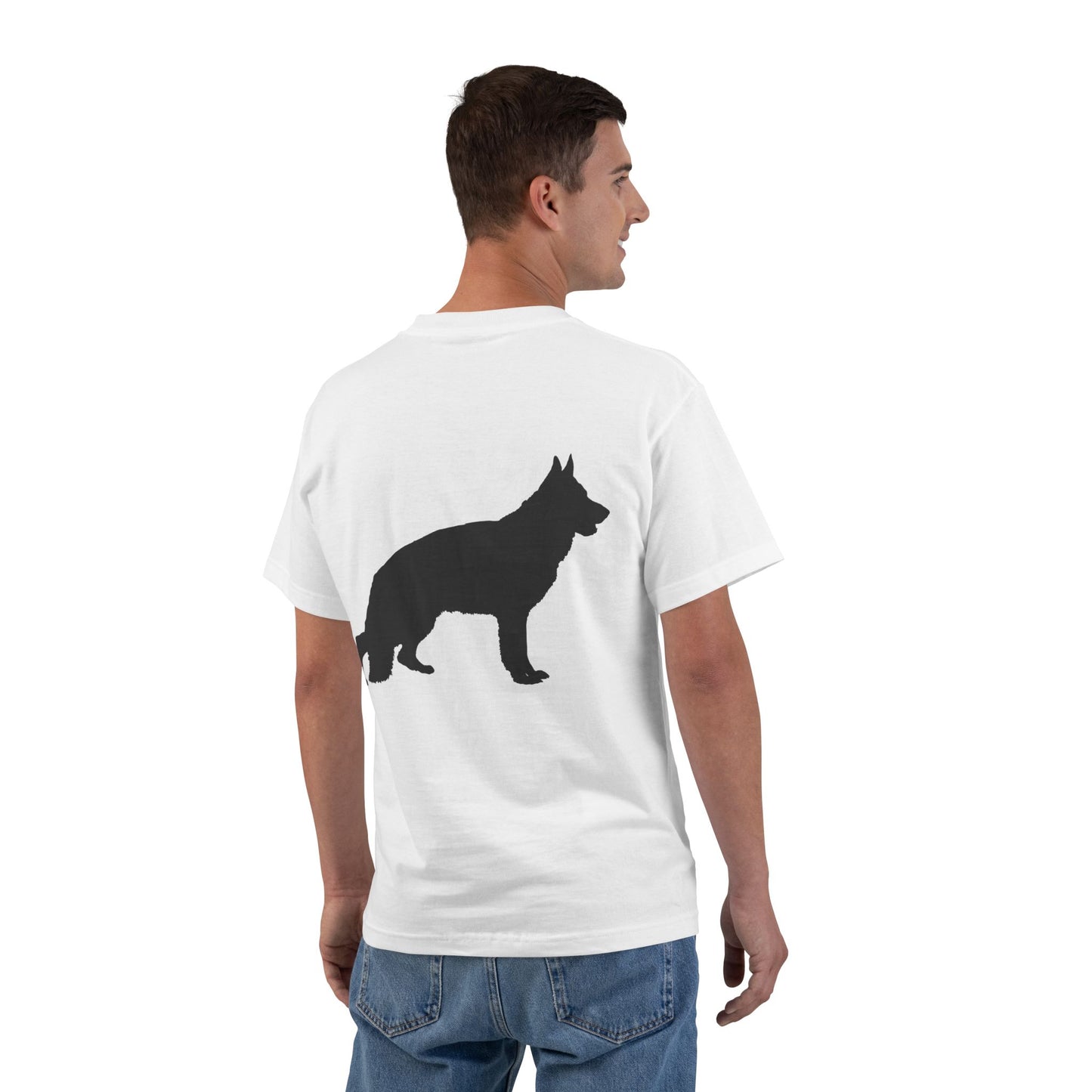 German Shepherd Silhouette Men's Short-Sleeve Crewneck Tee