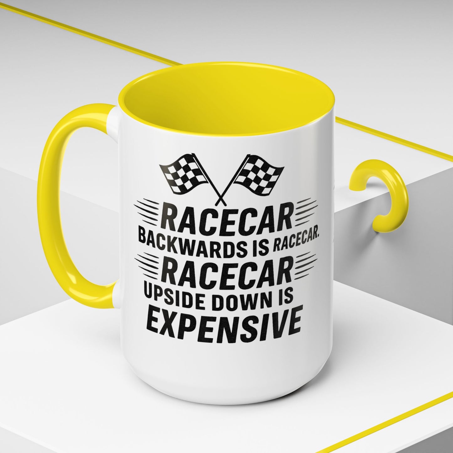 Racecar Backwards 2-Tone Coffee Mug
