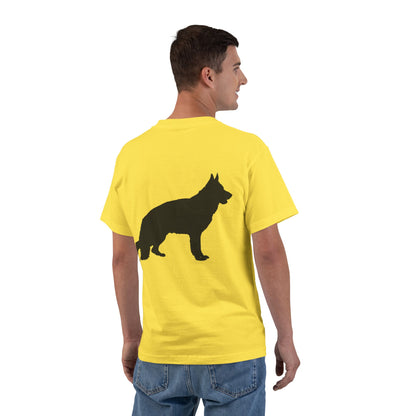 German Shepherd Silhouette Men's Short-Sleeve Crewneck Tee