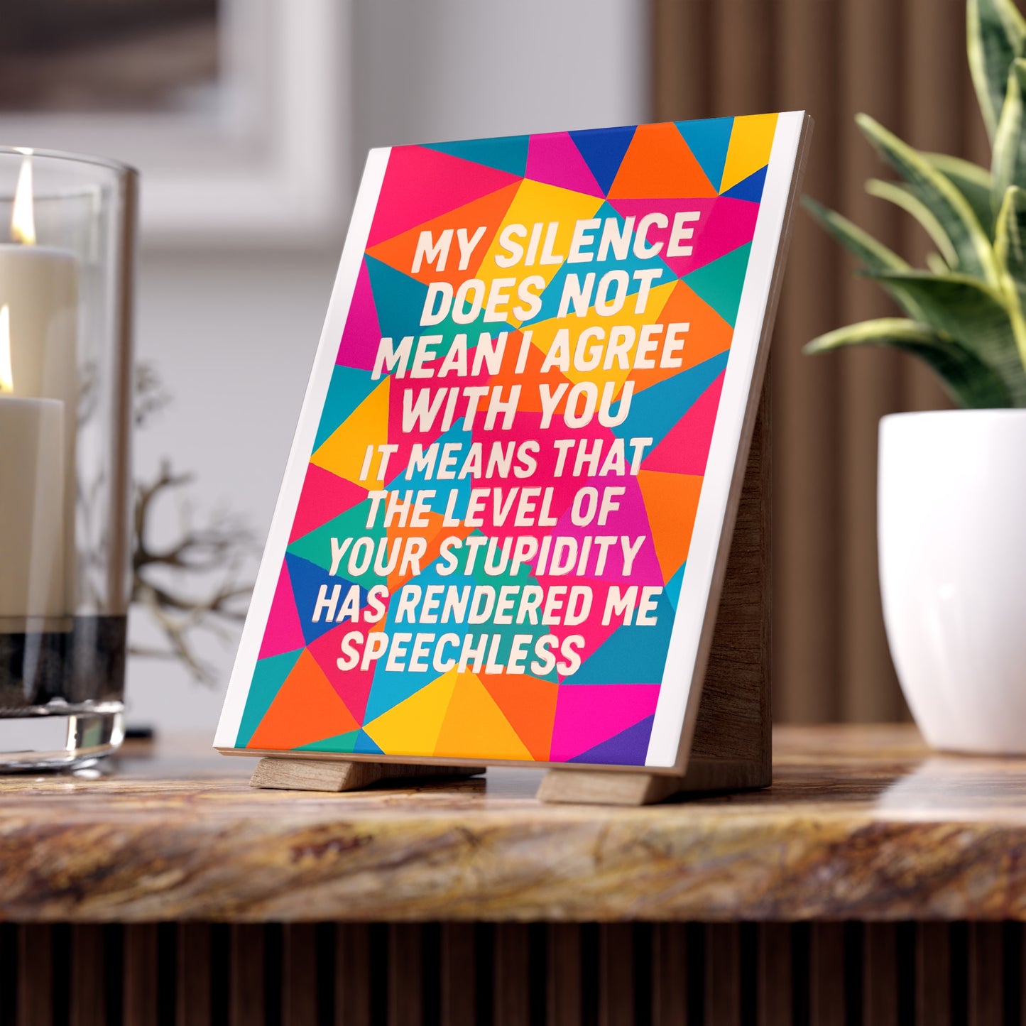 Speechless Ceramic Photo Tile