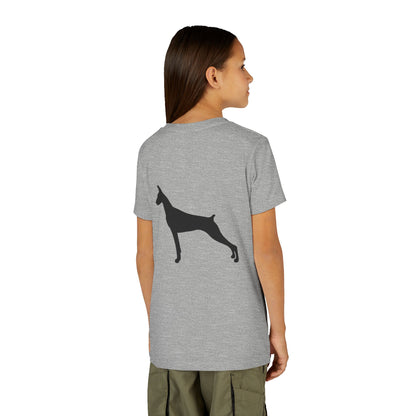 Doberman Head Youth Unisex Short Sleeve Crewneck Tee